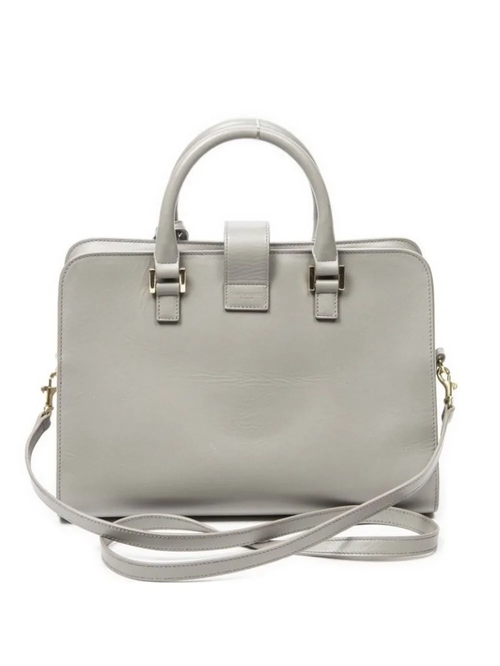 Saint Laurent Yves Small Monogram Cover Gray Calfskin Leather Messenger Bag - Picture 5 of 10